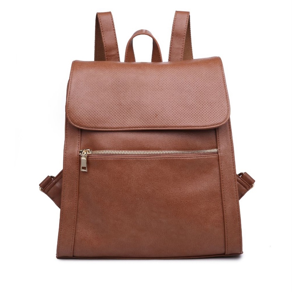 Urban Expressions Chestnut Brown Faux Leather Backpack
